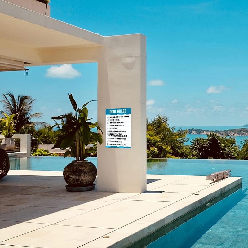 MEGA FORMAT Pool Sign for Outside, Corrugated Plastic Safety Rules - 12" x 18", Rust Free, Weather/Fade Resistant, Easy Mounting, Pool Rules Sign Outdoor/Indoor Use - Image 2
